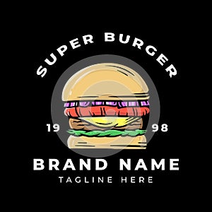 Super Burger since 1998 illustration brand