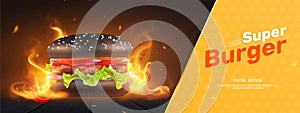Super Burger Horizontal Composition