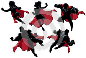 Super Business Heroes Silhouettes on White