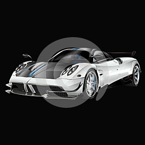 Super car design concept. Unique modern realistic art. Generic luxury automobile. White Car presentation side view. Vector 3d