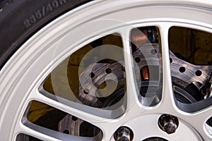 Super car disc-brake with alloy wheel