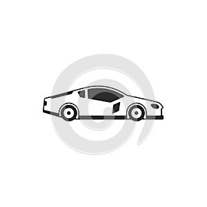 Super car icon isolated on white. Transportation vehicle symbol vector illustration.