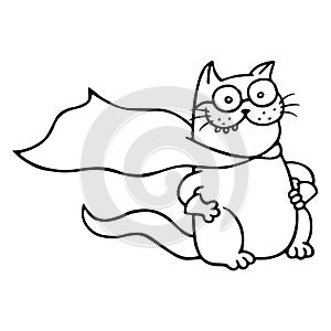 Super cat is ready for a feat. Isolated vector illustration. photo