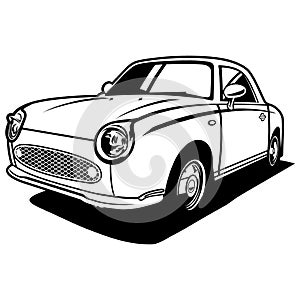 super classic car cool and elegant in black and white colour