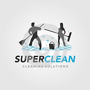 Super clean for cleaning service logo