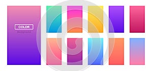 Super collection soft color gradients background. Modern screen vector design for mobile app. Vector illustration