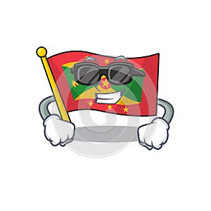 Super cool flag grenada Scroll character with black glasses