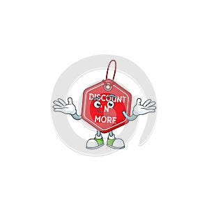 Super Cool Grinning christmas discount tag mascot cartoon style