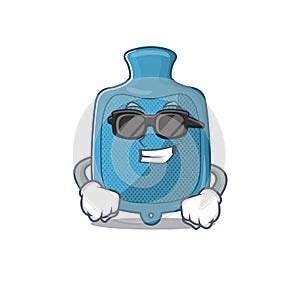 Super cool hot water bag character wearing black glasses