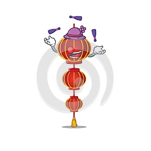Super cool Juggling lampion chinese lantern mascot cartoon style