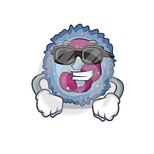 Super cool neutrophil cell character wearing black glasses