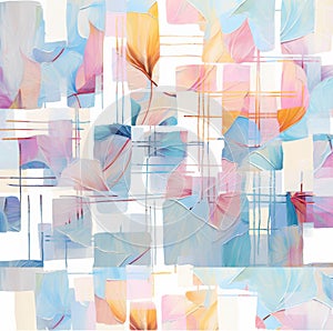 Super cool retro modern trendy checkery soft Indigo colors irregular cartoonish pattern photo