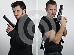 The super cops - two young cops posing