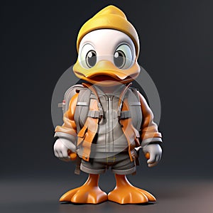 Super Cute 3d Cartoon Duck In Urban Clothes