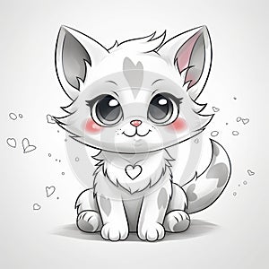 Super Cute Baby Cat in Pokemon Style AI Generated