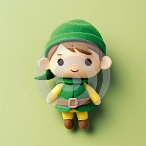 Super Cute Elf Doll With Green Hat And Shirt