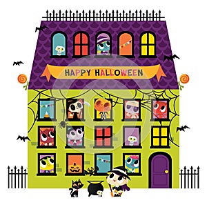 Super Cute Halloween Monsters Big House