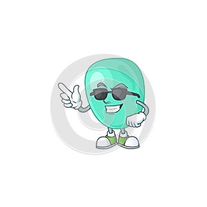 Super cute staphylococcus aureus cartoon character wearing black glasses