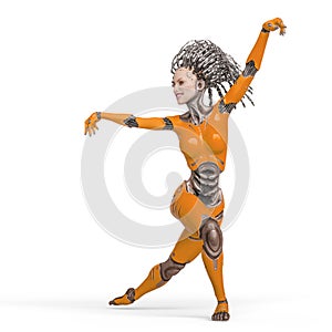 Super cyborg is dancing ballet