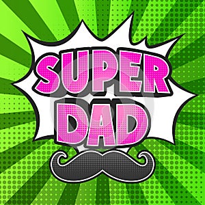 Super Dad, mustache comic effect