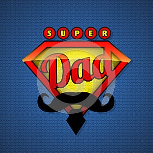 Super dad shield in pop art style.