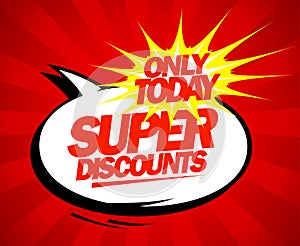 Super discounts design pop-art style.