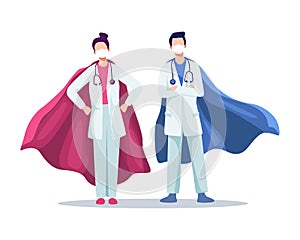 Super doctor concept illustration