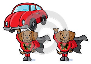 Super dog and car