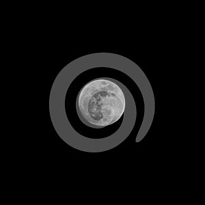 Super full moon at perigee on dark sky
