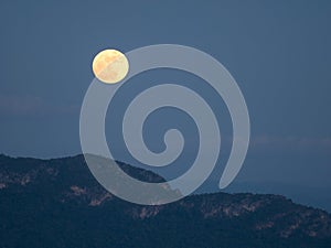 Super fullmoon Thailand with mountain view