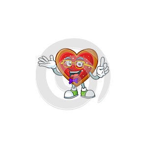 Super Funny Geek smart love cookies mascot cartoon style