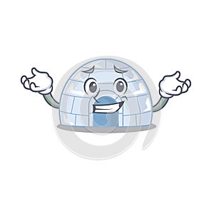 Super Funny Grinning igloo mascot cartoon style