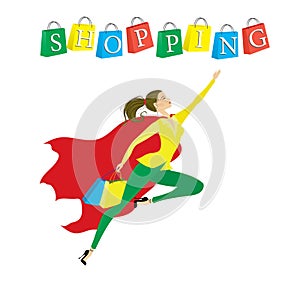 Super girl flies shopping,Hero wowan photo