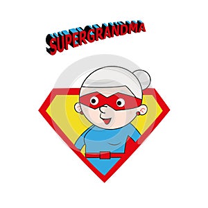 Super grandma, cartoon abstract, illustration