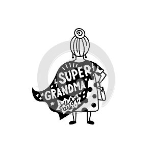 Super grandma graphic lettering.