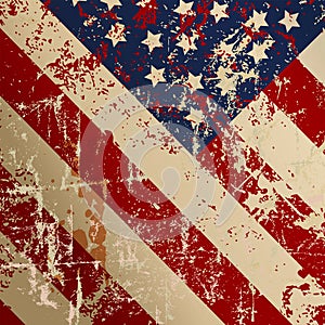 Super grunge distressed USA flag, vector illustration