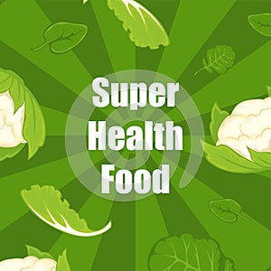 Super healthy food, eating and dieting vector