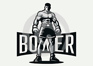 Super heavyweight boxer with an athletic build