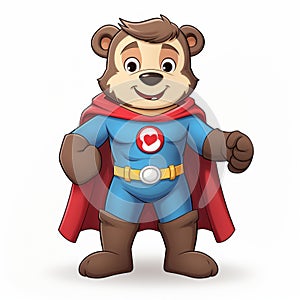 Super Hero Bear A Joyful And Optimistic Vector Illustration
