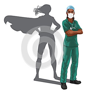 Super Hero Black Woman Doctor Nurse Superhero