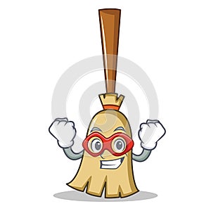 Super hero broom character cartoon style