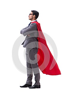 The super hero businessman isolated on white background