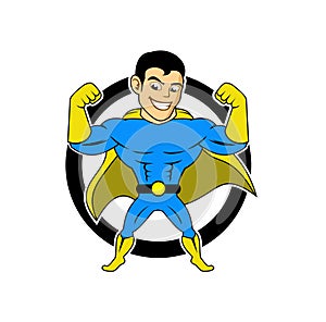 Super hero character Cartoon design illustration