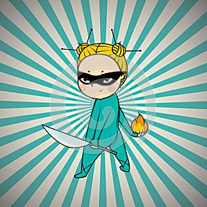 Super hero chef of japanese cuisine