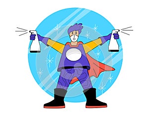 Super Hero Cleaner Character