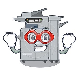 Super hero copier machine isolated in the cartoon