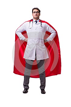 The super hero doctor isolated on white