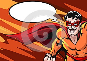 Super Hero with Empty Speech Bubble