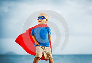 Super Hero flying in he sea