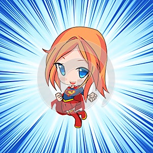 Super hero Girl with Colorful Background